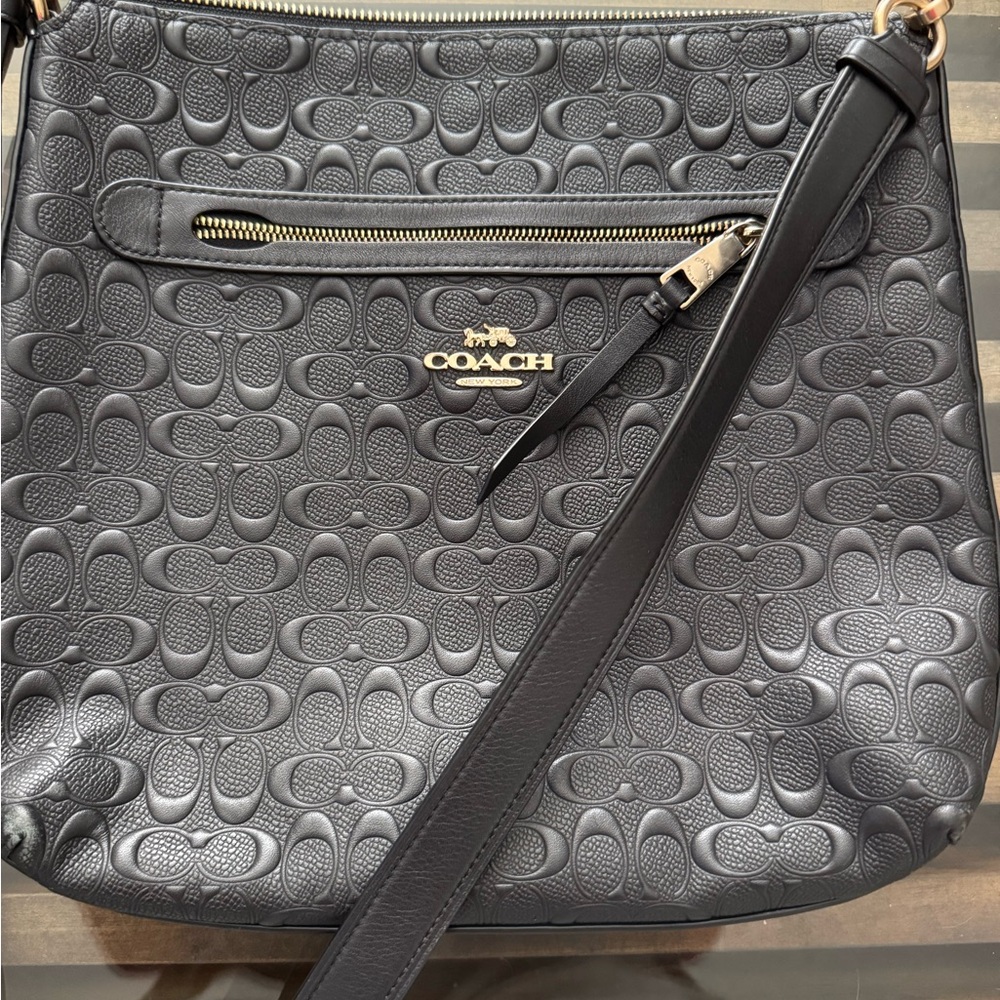 Coach Black Embossed Shoulder Bag